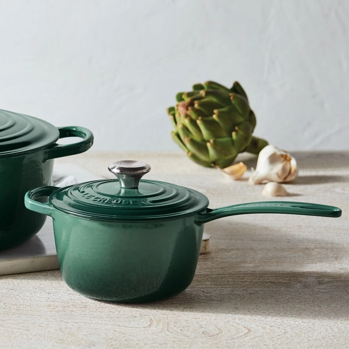 Le Creuset 1.75 Qt. Signature Enameled Cast Iron Saucepan With Stainless Steel Knob | Artichaut 5 Le Creuset 1.75 Qt. Signature Enameled Cast Iron Saucepan With Stainless Steel Knob | Artichaut - Image 5