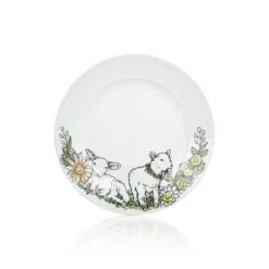Everything Kitchens Barnyard Baby Animals 9" Side Plate | "Leaping Sheep" - Lamb