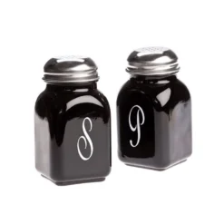 Mosser Glass Monogram Salt & Pepper Set | Black