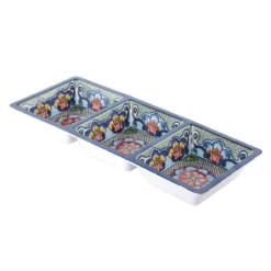 Prepara 3-Section Taco Tray | Blue