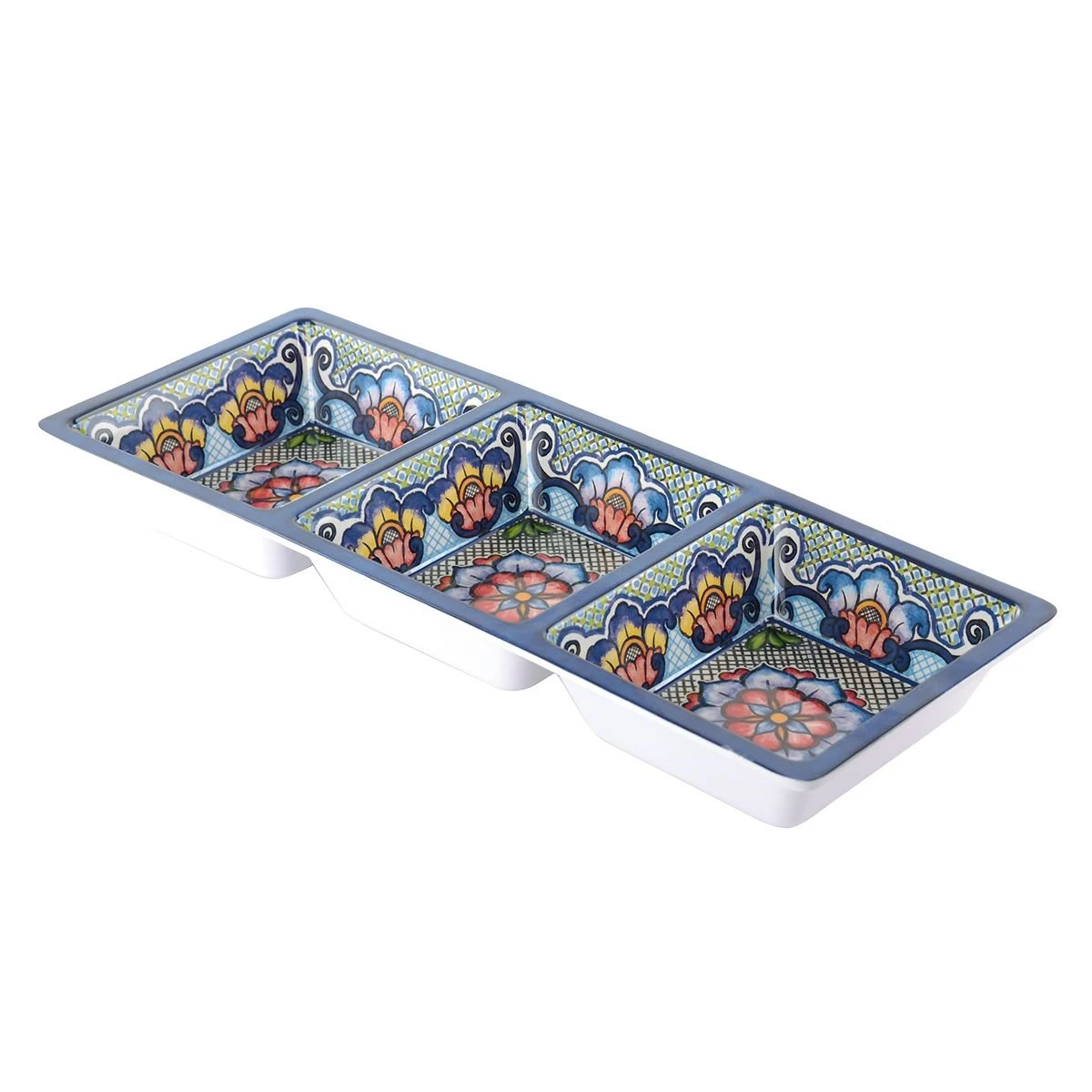Prepara 3-Section Taco Tray | Blue 1 Prepara 3-Section Taco Tray | Blue