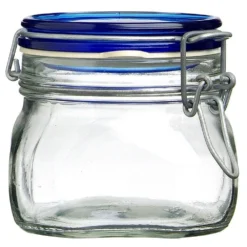 Bormioli Rocco 0.5L Swing Top Fido Canning Jar | Blue Lid