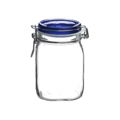 Bormioli Rocco 1L Swing Top Fido Canning Jar | Blue Lid