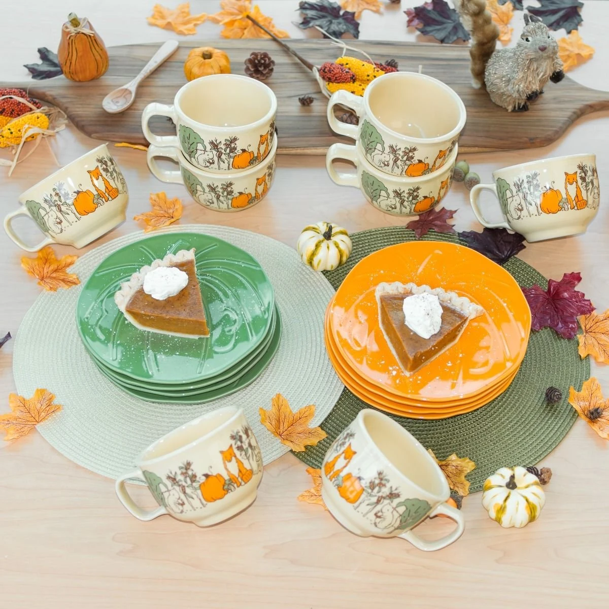 Fiesta® Pumpkin Pie Set For 8 | Fall Forest 2 Fiesta® Pumpkin Pie Set For 8 | Fall Forest - Image 2