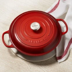 Le Creuset 3.5 Qt. Signature Enameled Cast Iron Braiser With Stainless Steel Knob | Cerise/Cherry Red 15 Le Creuset 3.5 Qt. Signature Enameled Cast Iron Braiser With Stainless Steel Knob | Cerise/Cherry Red -Kitchen Supplies cer3