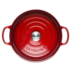 Le Creuset 2.25 Qt. Signature Enameled Cast Iron Braiser With Stainless Steel Knob | Cerise/Cherry Red -Kitchen Supplies cersmain3