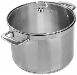 Chantal 21 Steel Induction Stock Pot W/ Glass Lid - 8 Quart