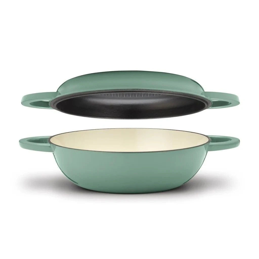 Cuisinart Chef's Classic Enameled Cast Iron 2-in-1 Multipurpose Set | Sage Green 2 Cuisinart Chef's Classic Enameled Cast Iron 2-in-1 Multipurpose Set | Sage Green - Image 2