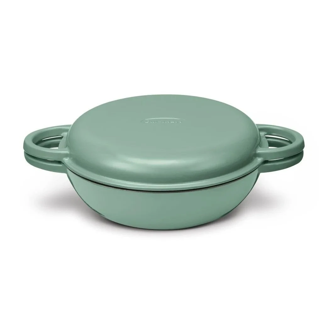 Cuisinart Chef's Classic Enameled Cast Iron 2-in-1 Multipurpose Set | Sage Green 3 Cuisinart Chef's Classic Enameled Cast Iron 2-in-1 Multipurpose Set | Sage Green - Image 3