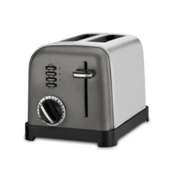 Cuisinart 2 Slice Classic Metal Toaster | Black & Brushed Stainless Steel -Kitchen Supplies cpt160bks left