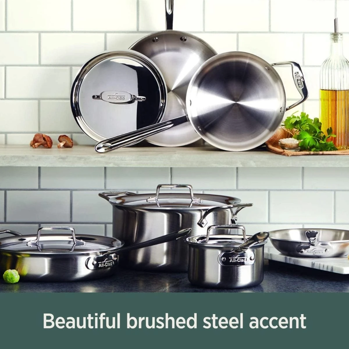 All-Clad D5 Brushed Stainless Steel Saucepan & Lid | 3 Qt. 3 All-Clad D5 Brushed Stainless Steel Saucepan & Lid | 3 Qt. - Image 3