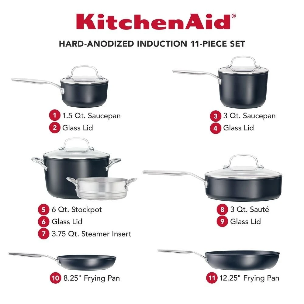 KitchenAid Hard Anodized Induction Cookware Set | 11-Piece 5 KitchenAid Hard Anodized Induction Cookware Set | 11-Piece - Image 5
