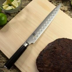 Shun Classic 9" Hollow Ground Slicing Knife -Kitchen Supplies dm0720 taco lifestyle1