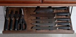 Drop Block Under Cabinet Knife Storage Rack - Small, Walnut 6 Drop Block Under Cabinet Knife Storage Rack - Small, Walnut -Kitchen Supplies dropblockwalnut2knifestorage 1