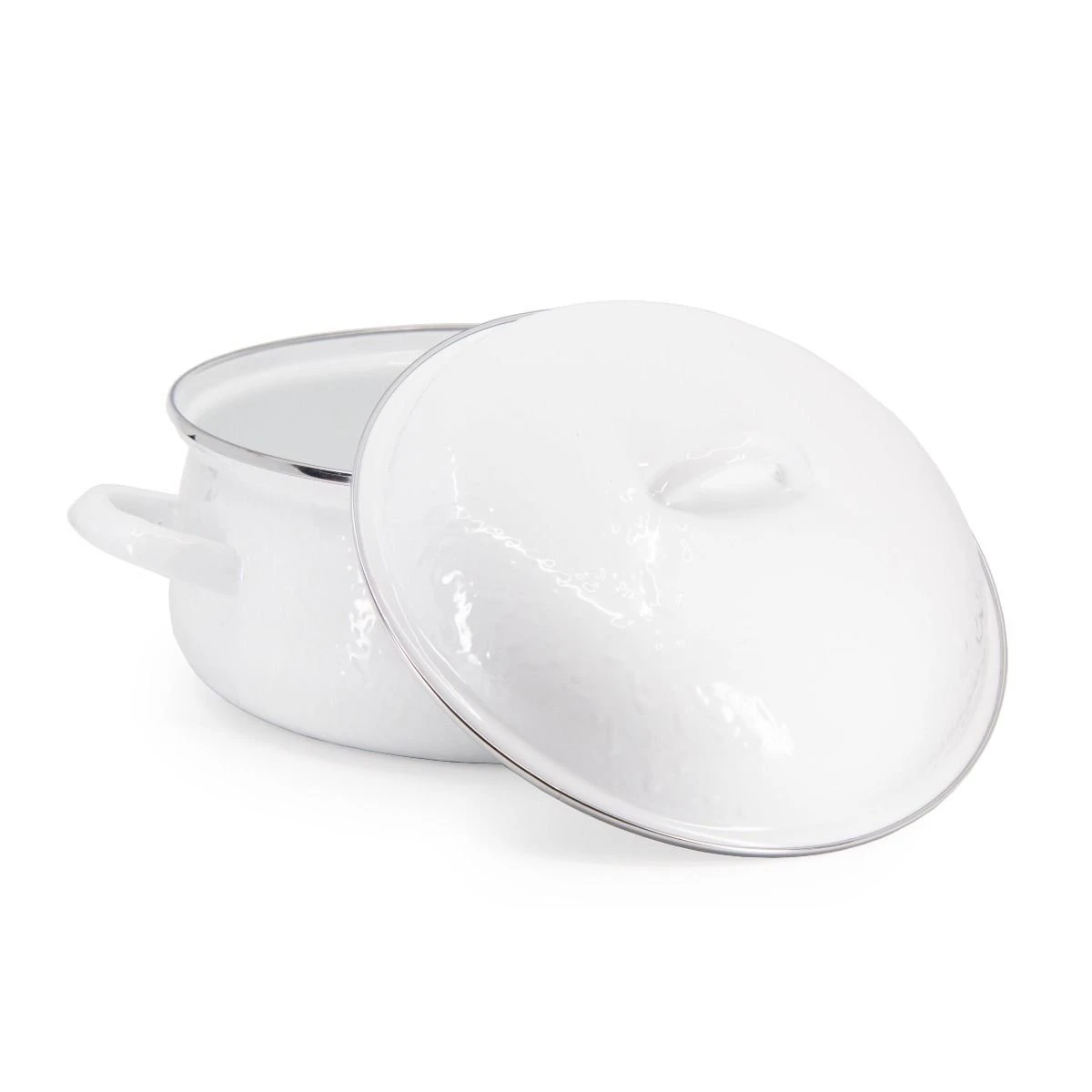 Golden Rabbit Enamelware 4 Qt. Dutch Oven | White 2 Golden Rabbit Enamelware 4 Qt. Dutch Oven | White - Image 2