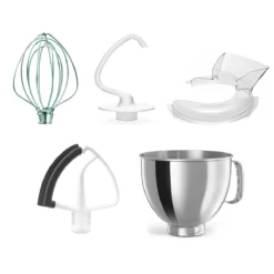 KitchenAid 5-Quart Stainless Steel Bowl + Stand Mixer Flex Edge Accessory Pack + Pouring Shield | Fits 5-Quart KitchenAid Tilt-Head Stand Mixers 9 KitchenAid 5-Quart Stainless Steel Bowl + Stand Mixer Flex Edge Accessory Pack + Pouring Shield | Fits 5-Quart KitchenAid Tilt-Head Stand Mixers -Kitchen Supplies ekb 5qthbowl accessories 1
