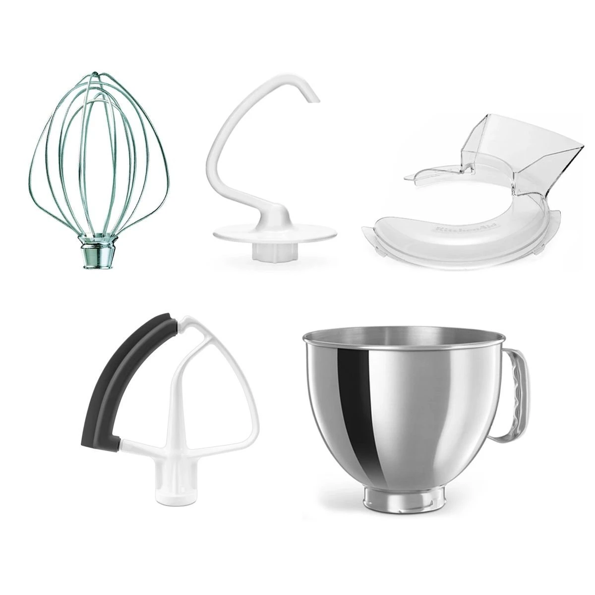 KitchenAid 5-Quart Stainless Steel Bowl + Stand Mixer Flex Edge Accessory Pack + Pouring Shield | Fits 5-Quart KitchenAid Tilt-Head Stand Mixers 3 KitchenAid 5-Quart Stainless Steel Bowl + Stand Mixer Flex Edge Accessory Pack + Pouring Shield | Fits 5-Quart KitchenAid Tilt-Head Stand Mixers - Image 3