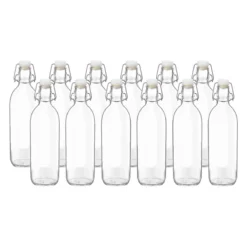 Bormioli Rocco 33.75oz Emilia Glass Bottles | Set Of 12