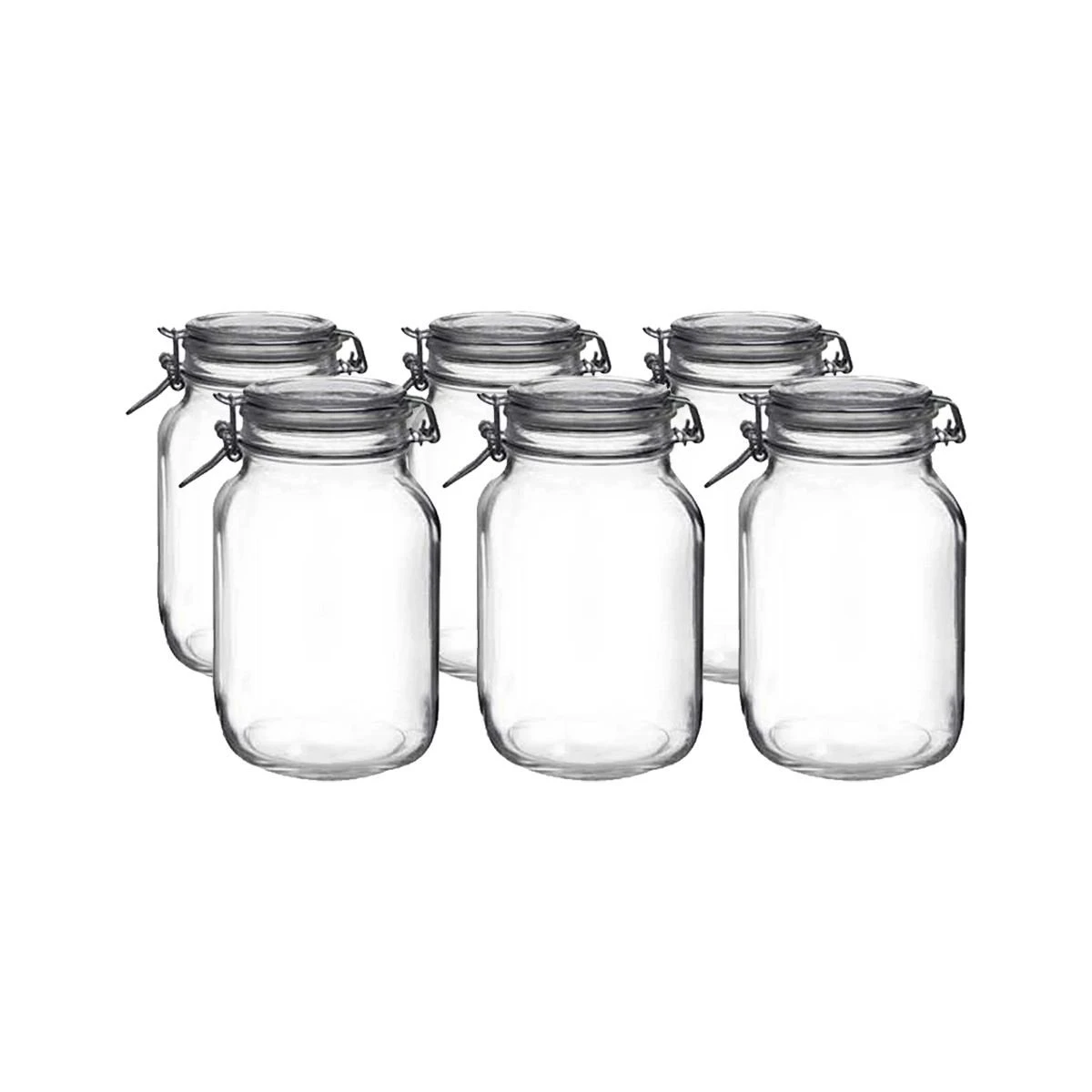 Bormioli Rocco 2L Swing Top Fido Glass Jars | 6-pack 1 Bormioli Rocco 2L Swing Top Fido Glass Jars | 6-pack