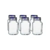 Bormioli Rocco 2L Swing Top Fido Glass Jars - Blue Lid | 6-pack