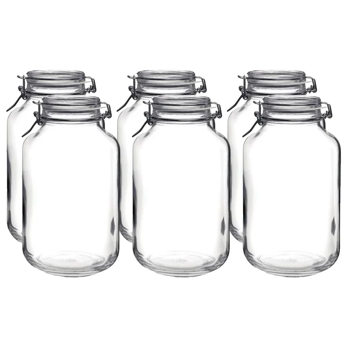 Bormioli Rocco 4L Swing Top Fido Glass Jars | 6-pack 1 Bormioli Rocco 4L Swing Top Fido Glass Jars | 6-pack