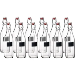 Bormioli Rocco 17oz Swing Top Bottles With Chalkboard Label | 12-pack