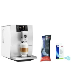 Jura ENA 8 Automatic Coffee & Espresso Machine With Touch Screen | Nordic White + Replacement Water Filter & Descaling Tabs