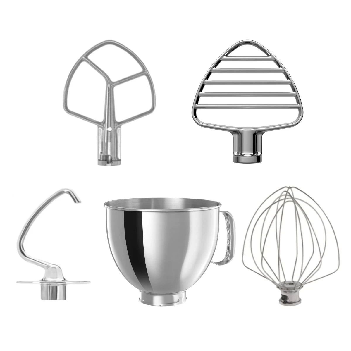 KitchenAid 5-Quart Stainless Steel Bowl + Stainless Steel Pastry Beater Accessory Pack | Fits 5-Quart KitchenAid Tilt-Head Stand Mixers 1 KitchenAid 5-Quart Stainless Steel Bowl + Stainless Steel Pastry Beater Accessory Pack | Fits 5-Quart KitchenAid Tilt-Head Stand Mixers