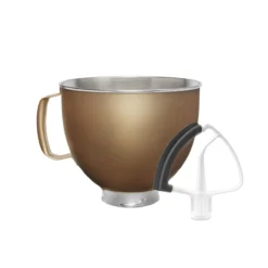 KitchenAid 5-Quart Gold Stainless Steel Bowl + Flex Edge Beater | Fits 4.5-Quart & 5-Quart KitchenAid Tilt-Head Stand Mixers