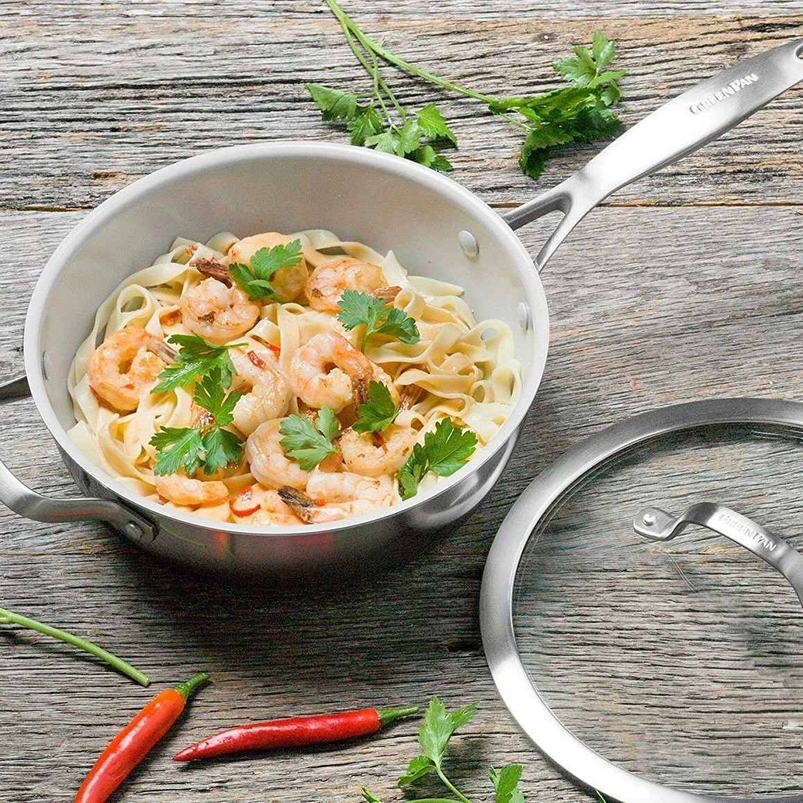 GreenPan Venice Pro Evershine 3.6-Quart Chef's Pan With Lid 3 GreenPan Venice Pro Evershine 3.6-Quart Chef's Pan With Lid - Image 3