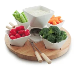Swissmar Rubik 12-Piece Fondue Set | White With Wood Base 5 Swissmar Rubik 12-Piece Fondue Set | White With Wood Base -Kitchen Supplies f66329 rubik beauty wh veg 1024x1024 2x