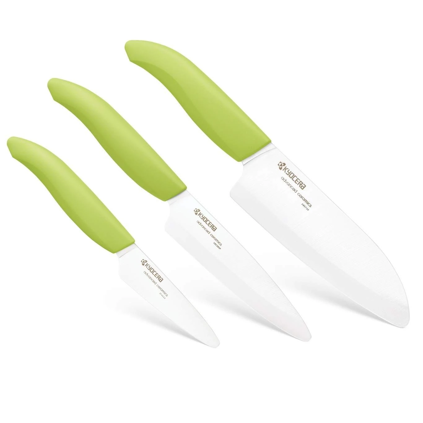 Kyocera Revolution Green & White Ceramic 3-Piece Knife Set 1 Kyocera Revolution Green & White Ceramic 3-Piece Knife Set