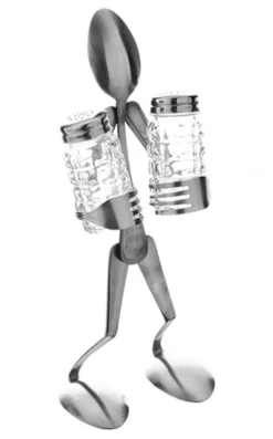 Forked Up Art Salt & Pepper Holder - Spoon Art Figurine -Kitchen Supplies forked up spoon salt pepper set s01 1 1 scaled
