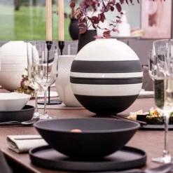 Villeroy & Boch La Boule 7-Piece Dinnerware Set | Black & White -Kitchen Supplies galk