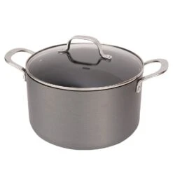 Swiss Diamond | Hard Anodized Induction 8-Quart Nonstick Stock Pot With Glass Lid