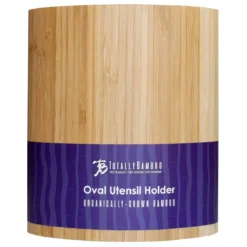 Totally Bamboo Oval Kitchen Utensil Holder | 6" X 4" X 7" -Kitchen Supplies holder7