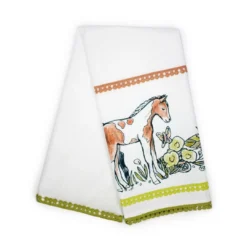 Everything Kitchens Barnyard Baby Animals 19" X 28" Tea Towel | "Hold Your Baby Horses" - Foal