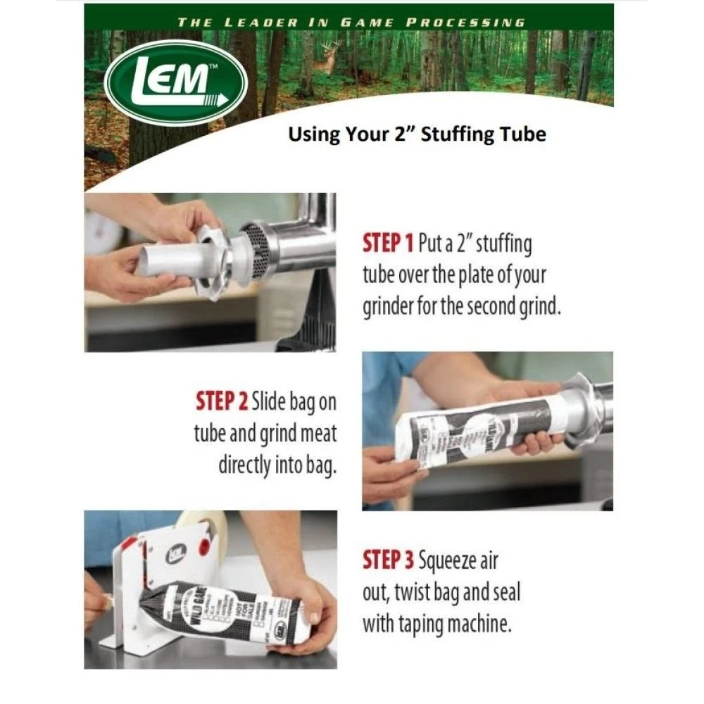 LEM 2" Stainless Steel Stuffing Tube - #8 2 LEM 2" Stainless Steel Stuffing Tube - #8 - Image 2