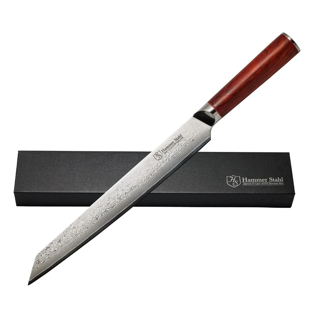 Hammer Stahl Damascus Series Cutlery | 10" Slicer 1 Hammer Stahl Damascus Series Cutlery | 10" Slicer