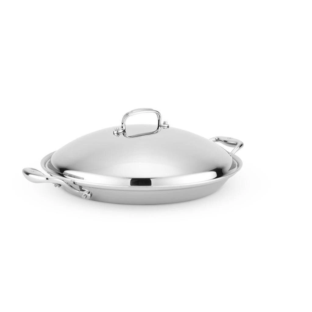 Heritage Steel Cookware Stainless Steel Paella Pan With Lid | 13.5" 1 Heritage Steel Cookware Stainless Steel Paella Pan With Lid | 13.5"