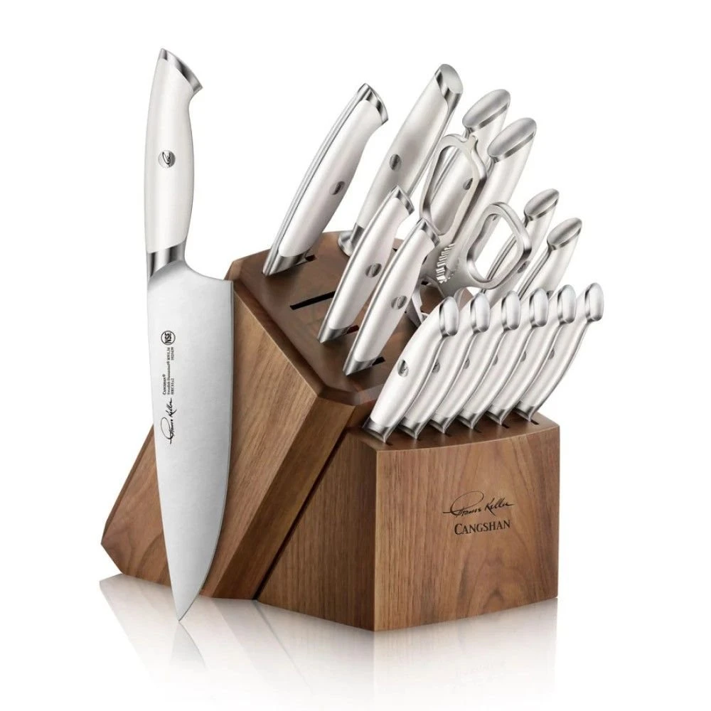 Cangshan Cutlery Thomas Keller Signature White Collection 17-Piece Knife Block Set 1 Cangshan Cutlery Thomas Keller Signature White Collection 17-Piece Knife Block Set