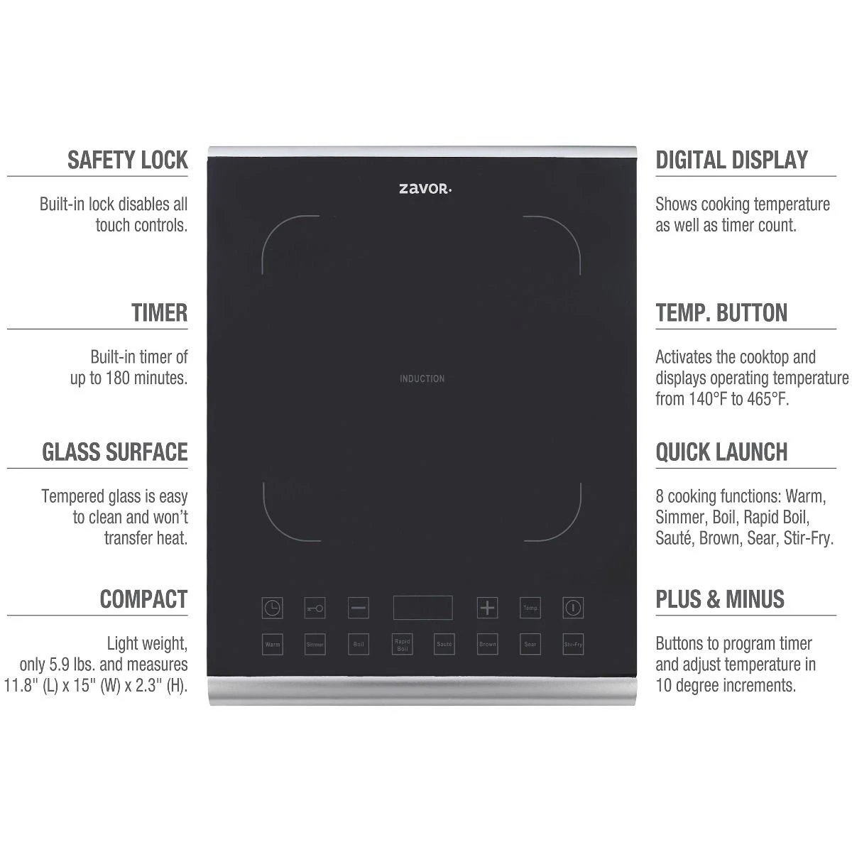 Zavor Induction Pro Cooktop 6 Zavor Induction Pro Cooktop - Image 6
