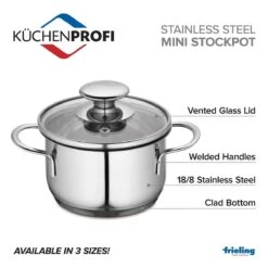 Frieling Mini Stockpot With Glass Lid | 0.7-Quart -Kitchen Supplies k2370702816 2 2