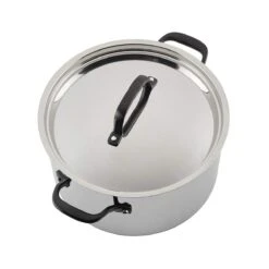KitchenAid 8 Qt. Stainless Steel 5-Ply Stockpot With Lid -Kitchen Supplies kastock10