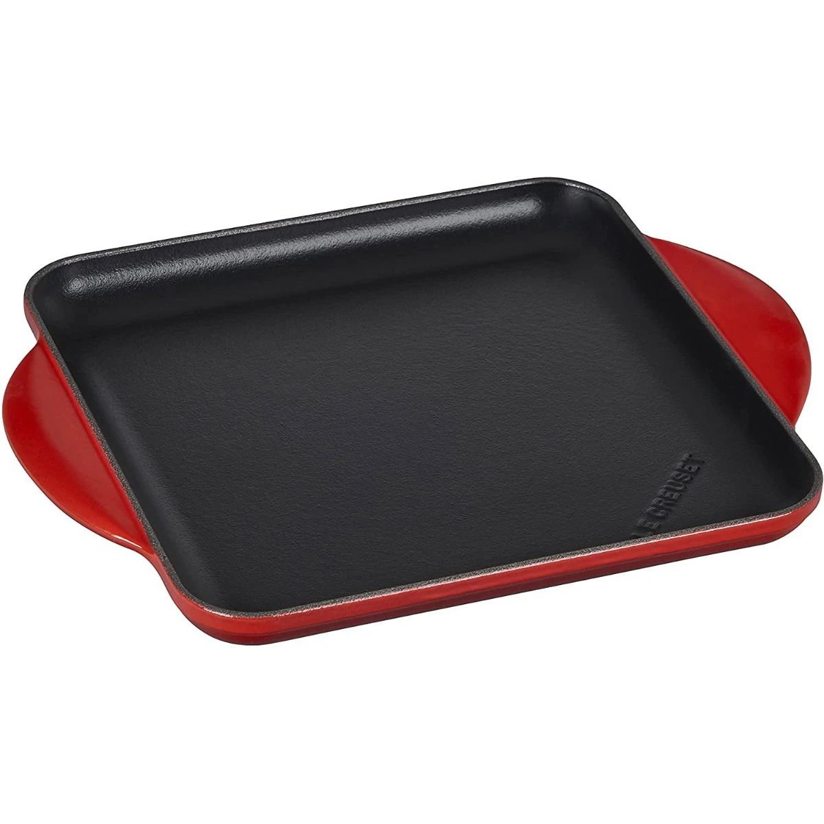 Le Creuset 9.5" Square Signature Enameled Cast Iron Griddle Pan | Cerise/Cherry Red 1 Le Creuset 9.5" Square Signature Enameled Cast Iron Griddle Pan | Cerise/Cherry Red
