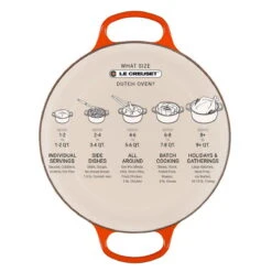 Le Creuset 7.25 Qt. Round Signature Dutch Oven With Stainless Steel Knob | Licorice -Kitchen Supplies lc round oven guide 2 6