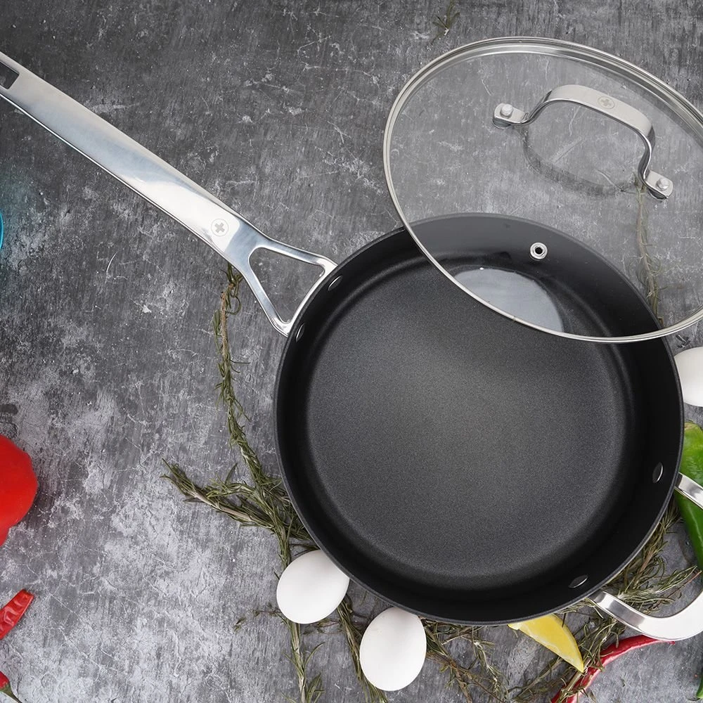 Swiss Diamond | Hard Anodized Induction 3-Quart Nonstick Saute Pan With Glass Lid 2 Swiss Diamond | Hard Anodized Induction 3-Quart Nonstick Saute Pan With Glass Lid - Image 2