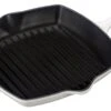 Le Creuset 10.25" Square Signature Cast Iron Grill Skillet | White