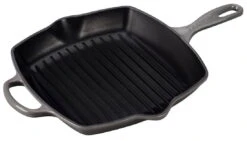 Le Creuset 10.25" Square Signature Cast Iron Grill Skillet | Oyster Grey