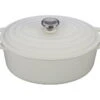 Le Creuset 6.75 Qt. Oval Signature Dutch Oven With Stainless Steel Knob | White